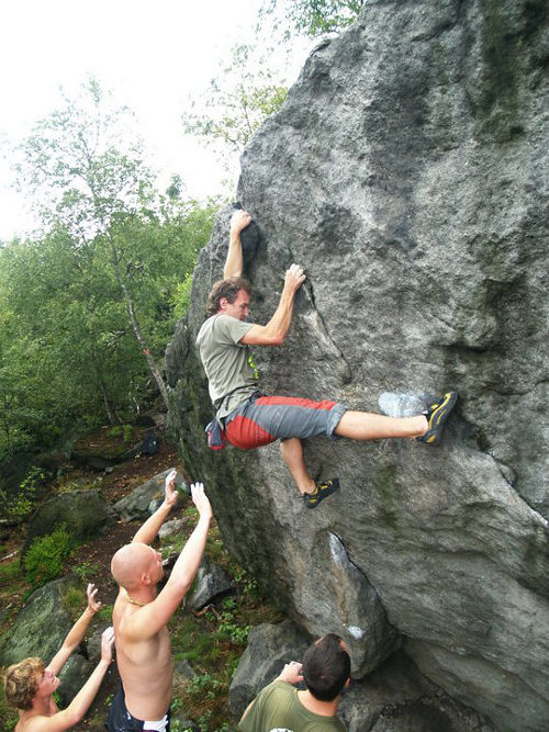 jeden z naich lezeckch tbor, bouldering na Snnku (Radek, Ja a Pavel)