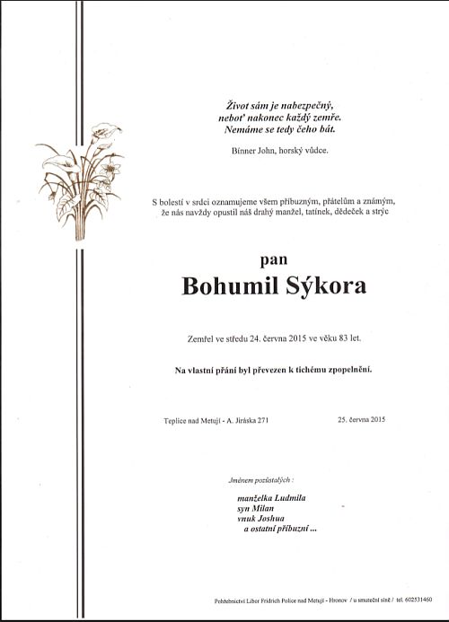 Bohumil Skora - parte